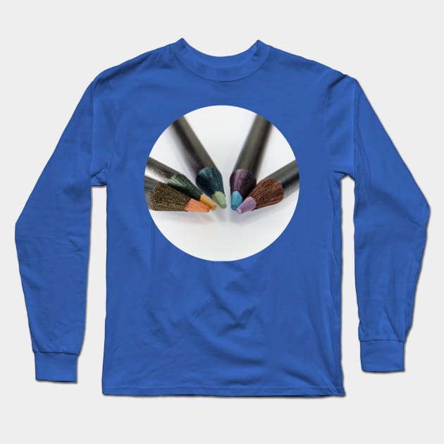 five colored pencil tips Long Sleeve T-Shirt by Javisolarte